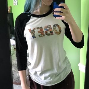 OBEY 3/4 sleeve logo top Pacsun